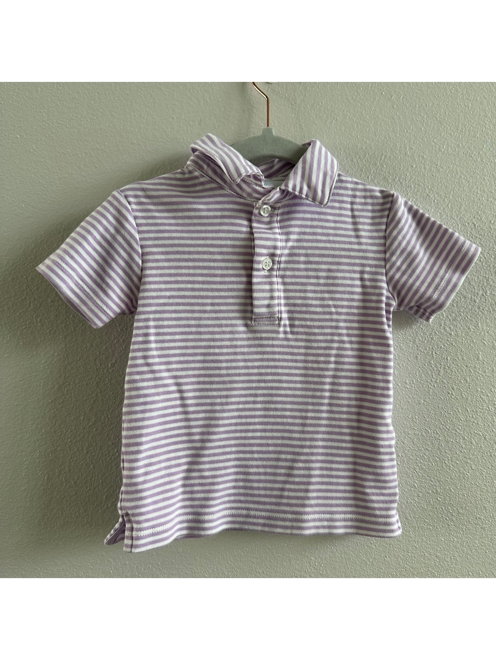 Little English Purple Stripes polo shirt 24M